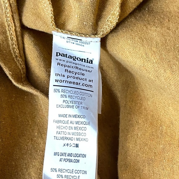 Patagonia Graphic T-Shirt Responsibili-Tee‎ Short Sleeve Crew Neck Yellow XSmall - Picture 8 of 8